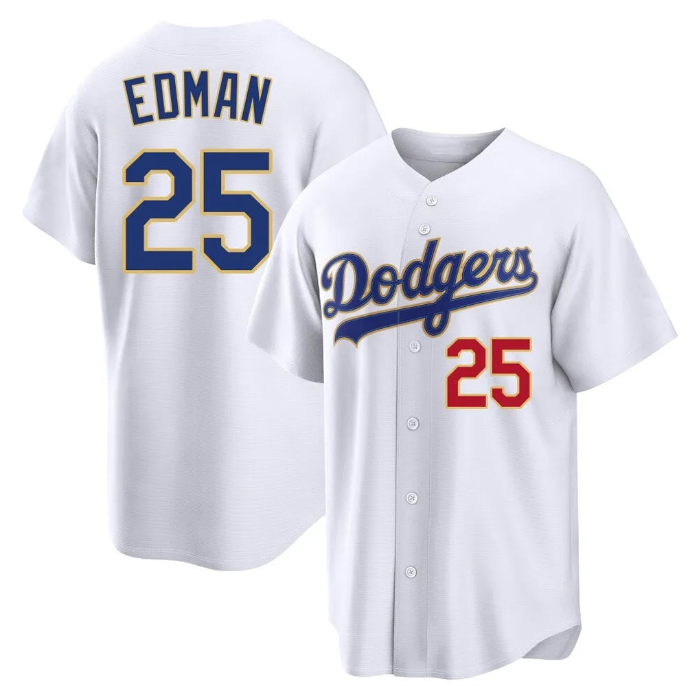 Ldoa LA.Dodgers #25 Tommy Edman Player Gold White 2026 Collection Stadium Limited Stitched Jerseys
