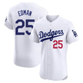 Ldoa LA.Dodgers #25 Tommy Edman Player Gold White Limited Elite Home Stitched Jerseys