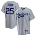 Ldoa LA.Dodgers #25 Tommy Edman Player Gray Game Stitched Jerseys
