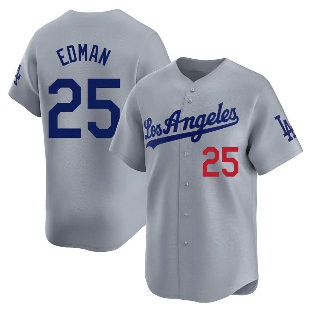 Ldoa LA.Dodgers #25 Tommy Edman Player Gray Limited Home Stitched Jerseys
