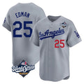 Ldoa LA.Dodgers #25 Tommy Edman Player Gray World Series Limited Home Stitched Jerseys