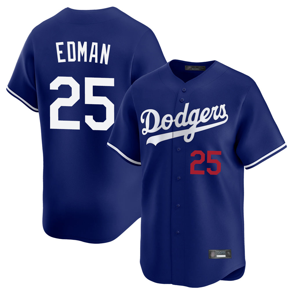 Ldoa LA.Dodgers #25 Tommy Edman Player Royal Limited Home Stitched Jerseys