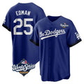 Ldoa LA.Dodgers #25 Tommy Edman Player Royal World Series City Connect Home Game Stitched Jerseys