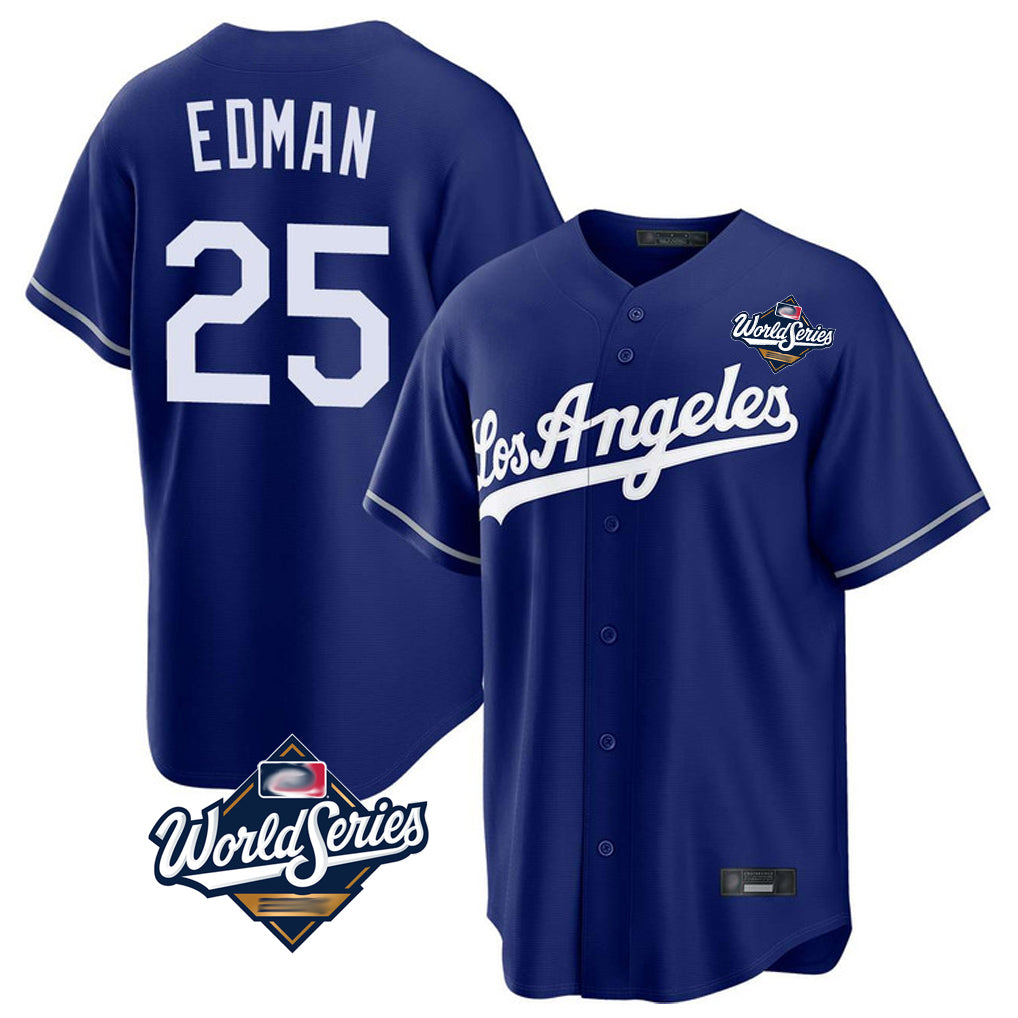 Ldoa LA.Dodgers #25 Tommy Edman Player Royal World Series Game Stitched Jerseys