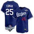 Ldoa LA.Dodgers #25 Tommy Edman Player Royal World Series Limited Home Stitched Jerseys