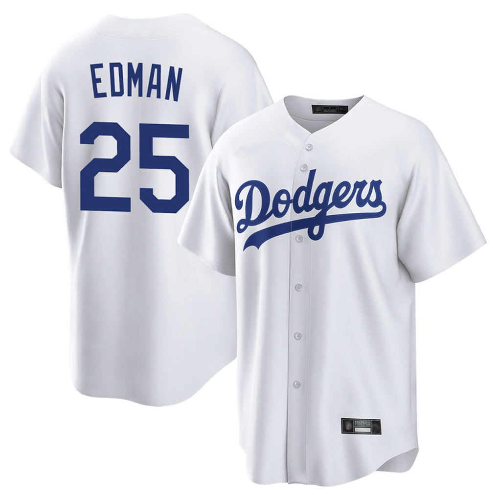 Ldoa LA.Dodgers #25 Tommy Edman Player White Game Home Stitched Jerseys