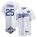 Ldoa LA.Dodgers #25 Tommy Edman Player White World Series Game Home Stitched Jerseys