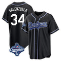 Ldoa LA.Dodgers #34 Fernando Valenzuela Player Black World Series Meet Carbon Limited Home Stitched Jerseys