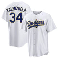 Ldoa LA.Dodgers #34 Fernando Valenzuela Player Gold White 2026 Collection Stadium Game Stitched Jerseys