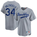 Ldoa LA.Dodgers #34 Fernando Valenzuela Player Gray Game Limited Home Stitched Jerseys