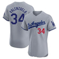 Ldoa LA.Dodgers #34 Fernando Valenzuela Player Gray Limited Elite Home Stitched Jerseys