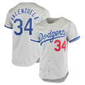 Ldoa LA.Dodgers #34 Fernando Valenzuela Player Gray Throwback 1981 Stitched Jerseys