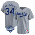 Ldoa LA.Dodgers #34 Fernando Valenzuela Player Gray World Series Meet Game Limited Home Stitched Jerseys