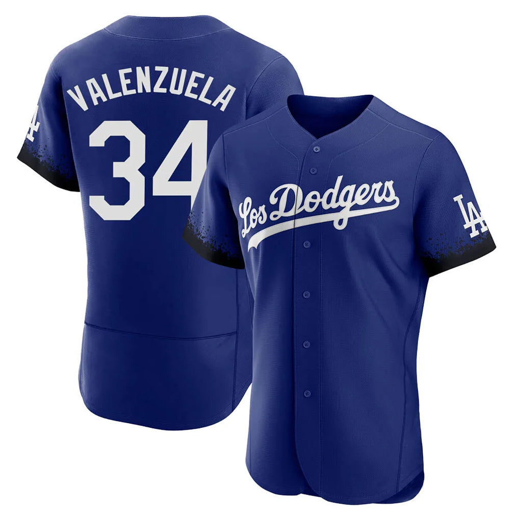 Ldoa LA.Dodgers #34 Fernando Valenzuela Player Royal City Connect Elite Home Stitched Jerseys