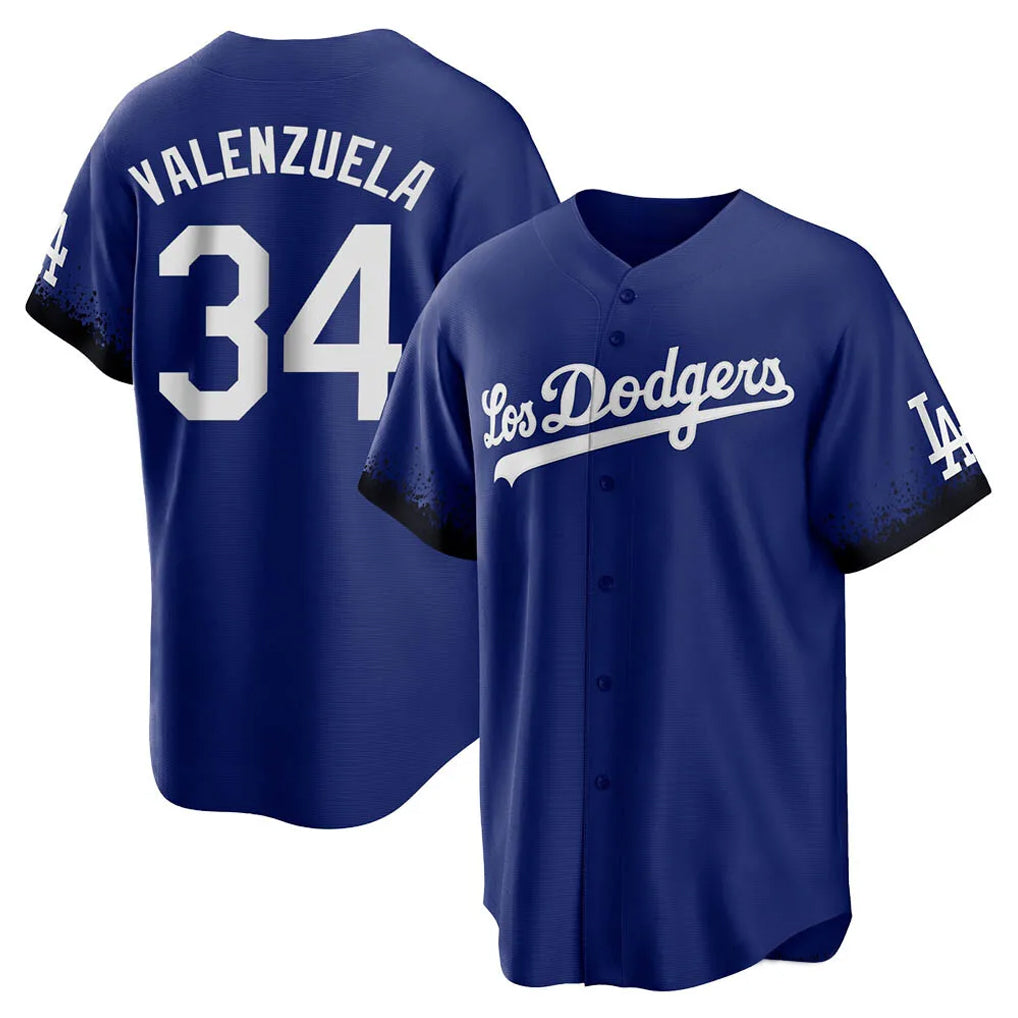 Ldoa LA.Dodgers #34 Fernando Valenzuela Player Royal City Connect Home Game Stitched Jerseys