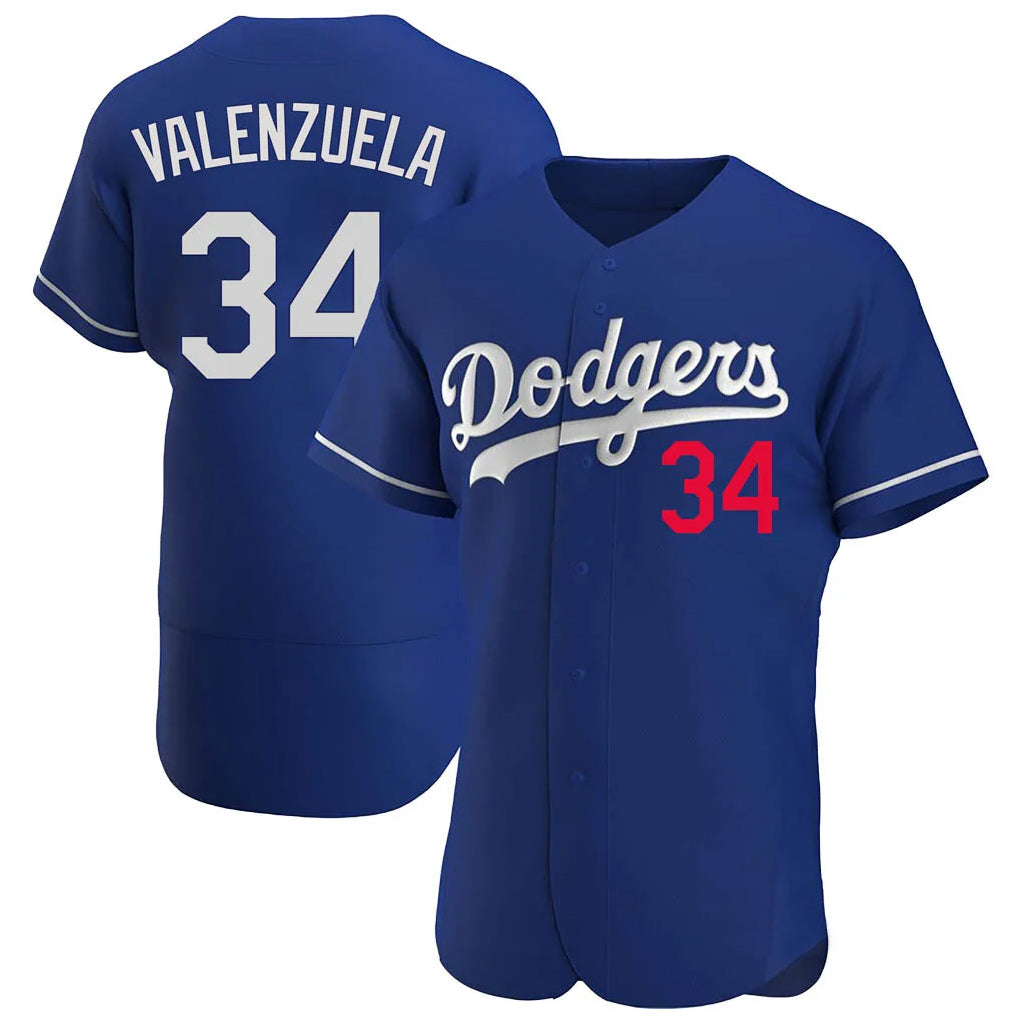Ldoa LA.Dodgers #34 Fernando Valenzuela Player Royal Limited Elite Home Stitched Jerseys