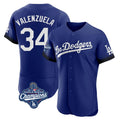 Ldoa LA.Dodgers #34 Fernando Valenzuela Player Royal World Series Meet City Connect Elite Home Stitched Jerseys
