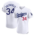 Ldoa LA.Dodgers #34 Fernando Valenzuela Player White Limited Elite Home Stitched Jerseys