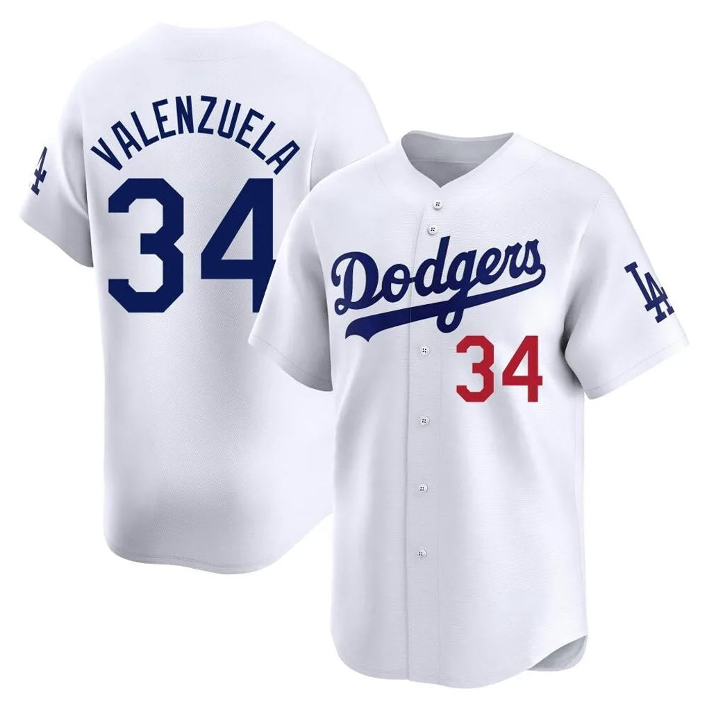 Ldoa LA.Dodgers #34 Fernando Valenzuela Player White Limited Home Stitched Jerseys