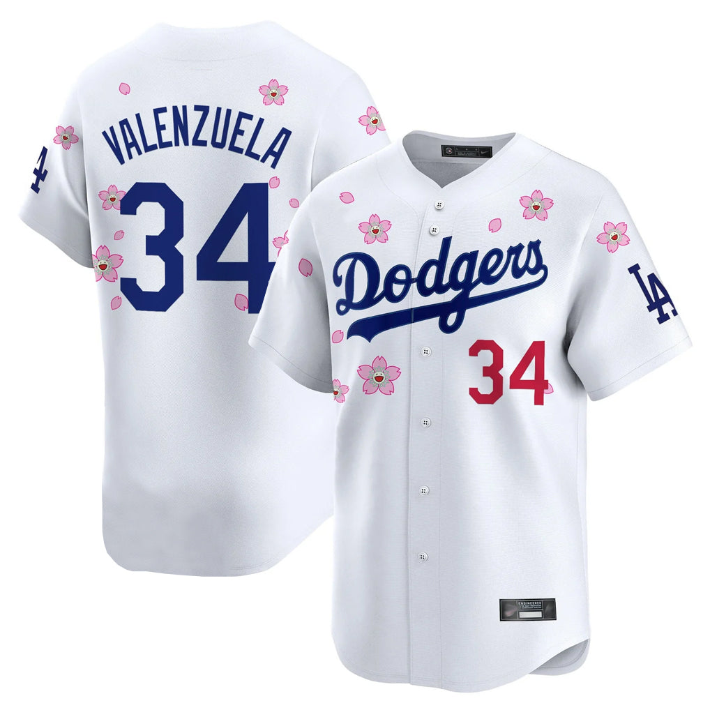 Ldoa LA.Dodgers #34 Fernando Valenzuela Player White Tokyo Series Vapor Premier Limited Stitched Jerseys