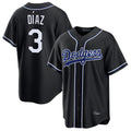 Ldoa LA.Dodgers #3 Edwin D¡§aaz Player Black Carbon Limited Home Stitched Jerseys