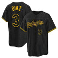 Ldoa LA.Dodgers #3 Edwin D¡§aaz Player Black Gold Limited Home Stitched Jerseys