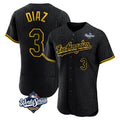 Ldoa LA.Dodgers #3 Edwin D¡§aaz Player Black World Series Snake Skin City Limited Elite Home Stitched Jerseys