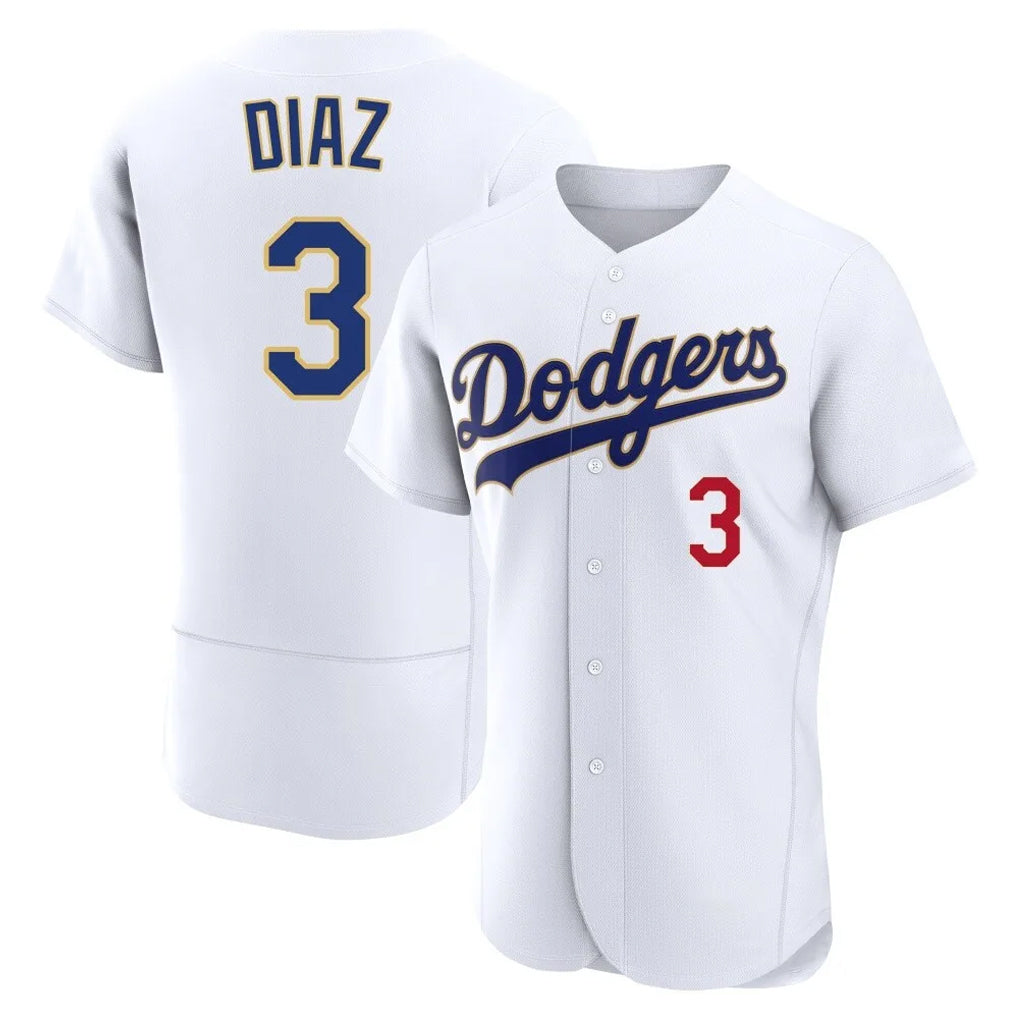 Ldoa LA.Dodgers #3 Edwin D¡§aaz Player Gold White 2026 Collection Stadium Limited Elite Stitched Jerseys