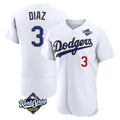 Ldoa LA.Dodgers #3 Edwin D¡§aaz Player Gold White World Series 2026 Collection Stadium Limited Elite Stitched Jerseys