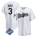 Ldoa LA.Dodgers #3 Edwin D¡§aaz Player Gold White World Series Meet 2026 Collection Stadium Game Stitched Jerseys