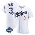 Ldoa LA.Dodgers #3 Edwin D¡§aaz Player Gold White World Series Meet 2026 Collection Stadium Limited Elite Stitched Jerseys