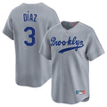 Ldoa LA.Dodgers #3 Edwin D¡§aaz Player Gray Game Limited Home Stitched Jerseys