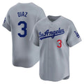 Ldoa LA.Dodgers #3 Edwin D¡§aaz Player Gray Limited Home Stitched Jerseys
