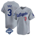 Ldoa LA.Dodgers #3 Edwin D¡§aaz Player Gray World Series Meet Limited Home Stitched Jerseys