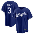 Ldoa LA.Dodgers #3 Edwin D¡§aaz Player Royal Game Stitched Jerseys