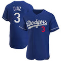 Ldoa LA.Dodgers #3 Edwin D¡§aaz Player Royal Limited Elite Home Stitched Jerseys