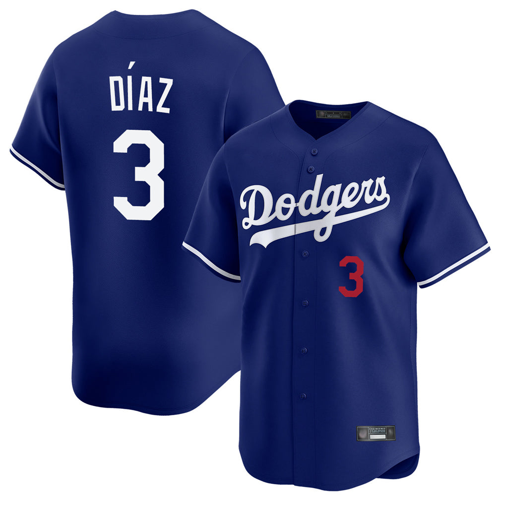 Ldoa LA.Dodgers #3 Edwin D¡§aaz Player Royal Limited Home Stitched Jerseys