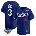 Ldoa LA.Dodgers #3 Edwin D¡§aaz Player Royal World Series Limited Home Stitched Jerseys