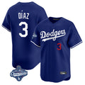 Ldoa LA.Dodgers #3 Edwin D¡§aaz Player Royal World Series Meet Limited Home Stitched Jerseys