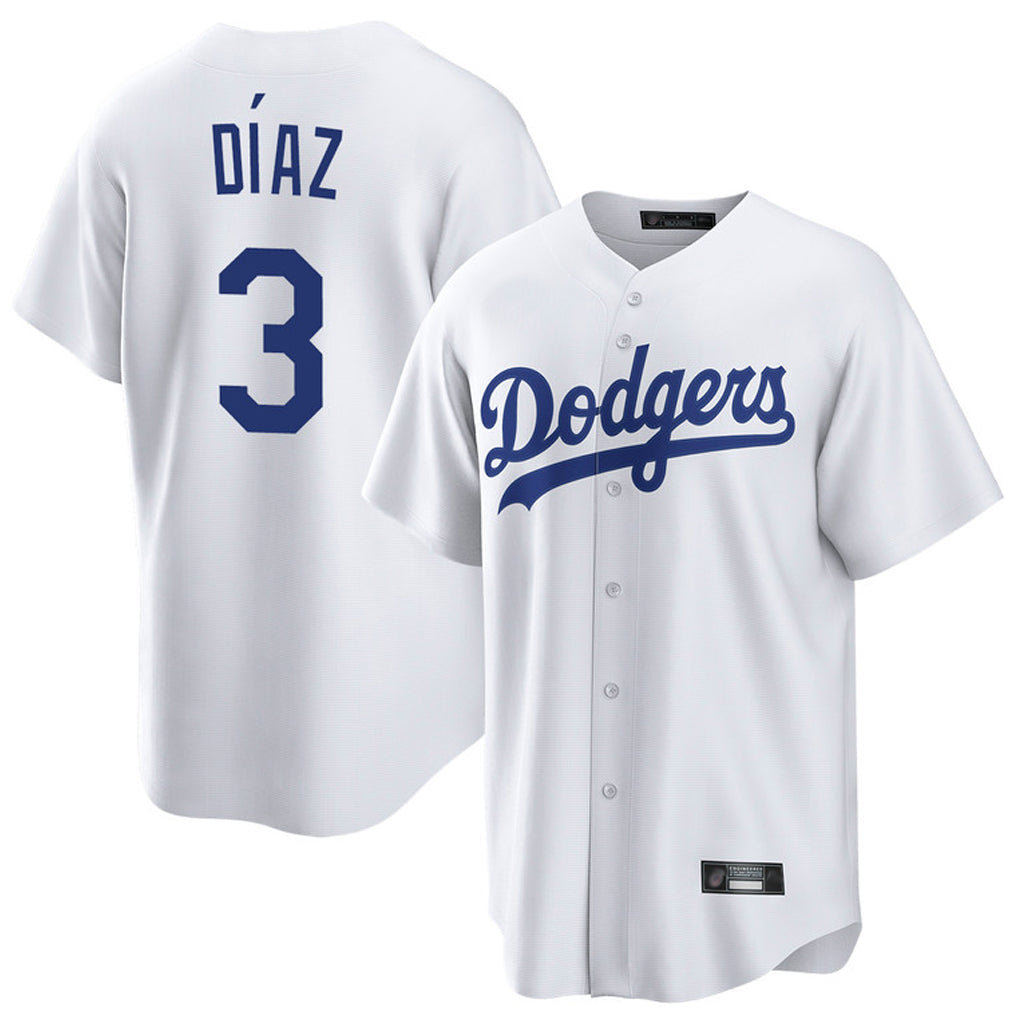 Ldoa LA.Dodgers #3 Edwin D¡§aaz Player White Game Home Stitched Jerseys