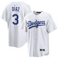 Ldoa LA.Dodgers #3 Edwin D¡§aaz Player White Game Home Stitched Jerseys