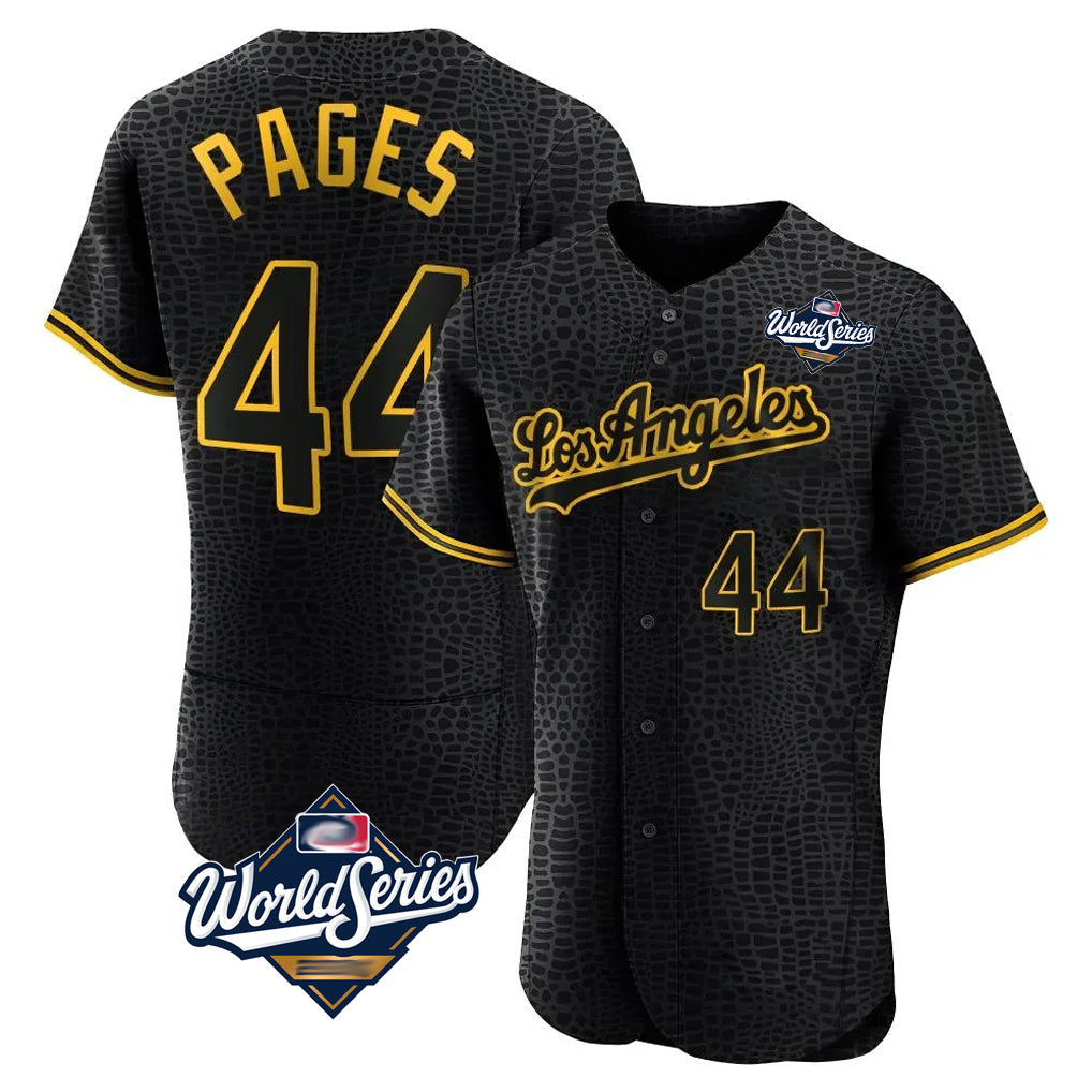 Ldoa LA.Dodgers #44 Andy Pages Player Black World Series Snake Skin City Limited Elite Home Stitched Jerseys
