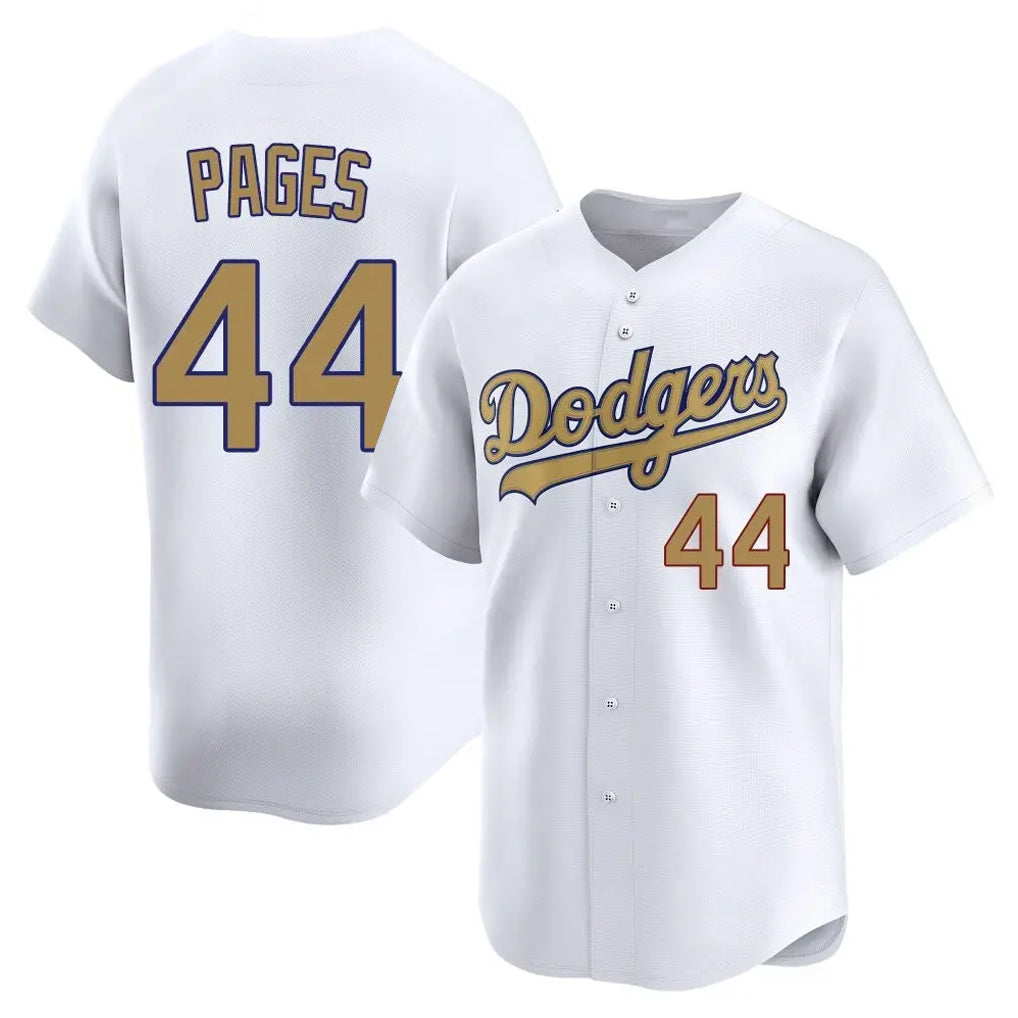 Ldoa LA.Dodgers #44 Andy Pages Player Gold Collection Limited Home Stitched Jerseys