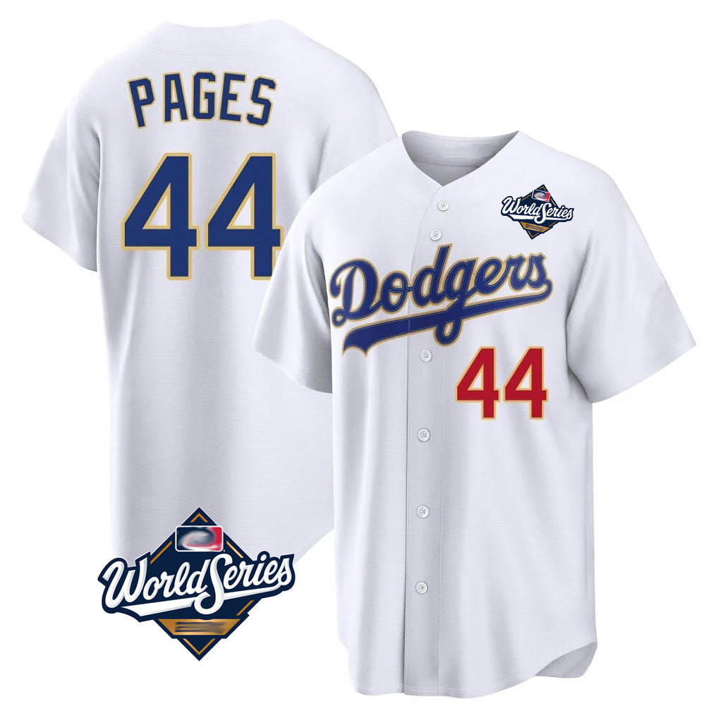 Ldoa LA.Dodgers #44 Andy Pages Player Gold White World Series 2026 Collection Stadium Limited Stitched Jerseys