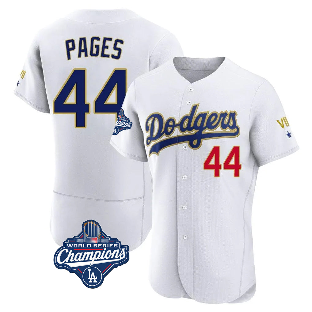 Ldoa LA.Dodgers #44 Andy Pages Player Gold White World Series Meet 2026 Collection Stadium Limited Elite Stitched Jerseys