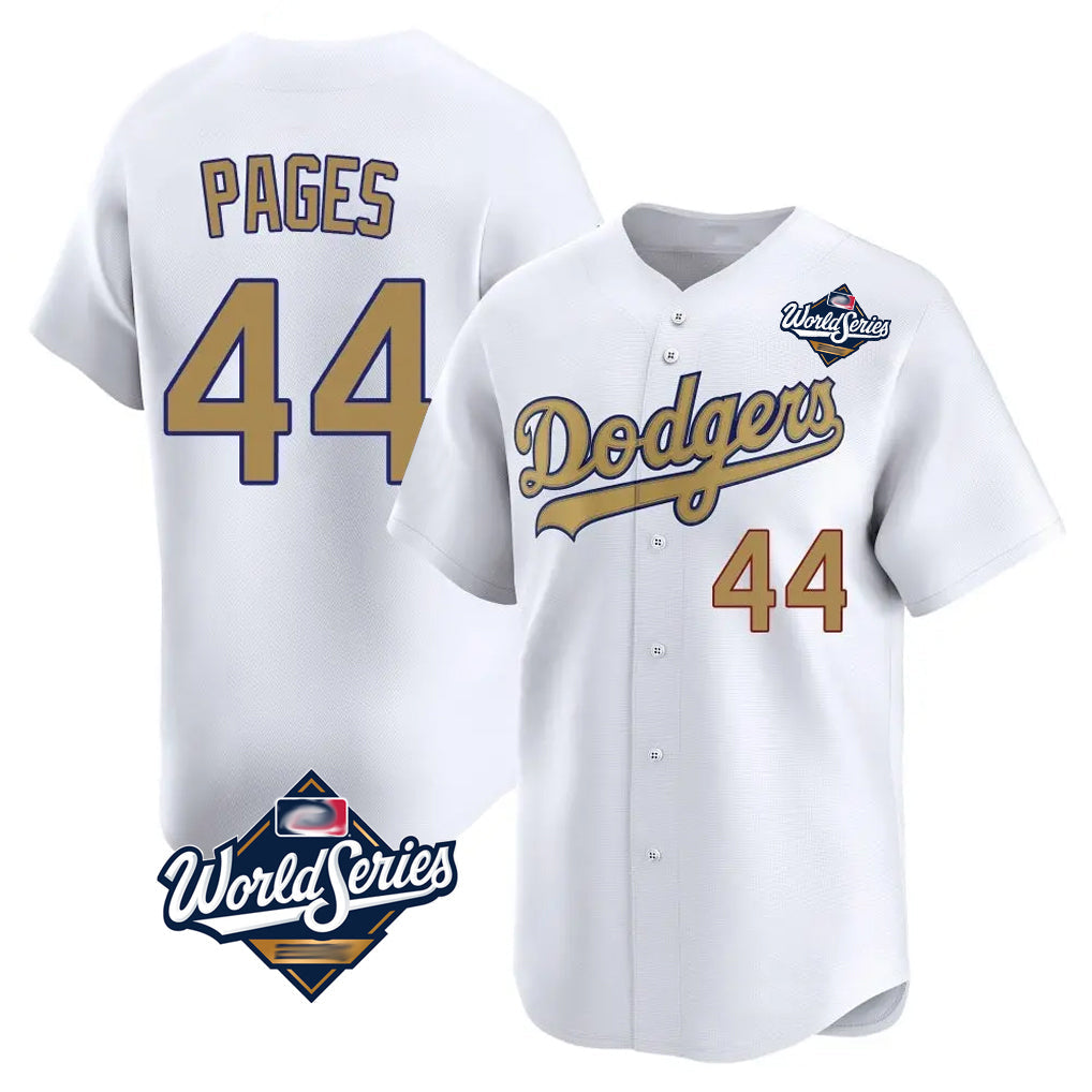 Ldoa LA.Dodgers #44 Andy Pages Player Gold World Series Collection Limited Home Stitched Jerseys