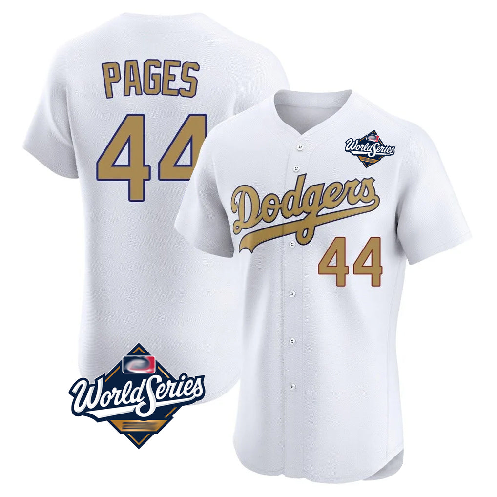 Ldoa LA.Dodgers #44 Andy Pages Player Gold World Series Limited Elite Home Stitched Jerseys