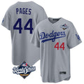 Ldoa LA.Dodgers #44 Andy Pages Player Gray World Series Game Home Stitched Jerseys