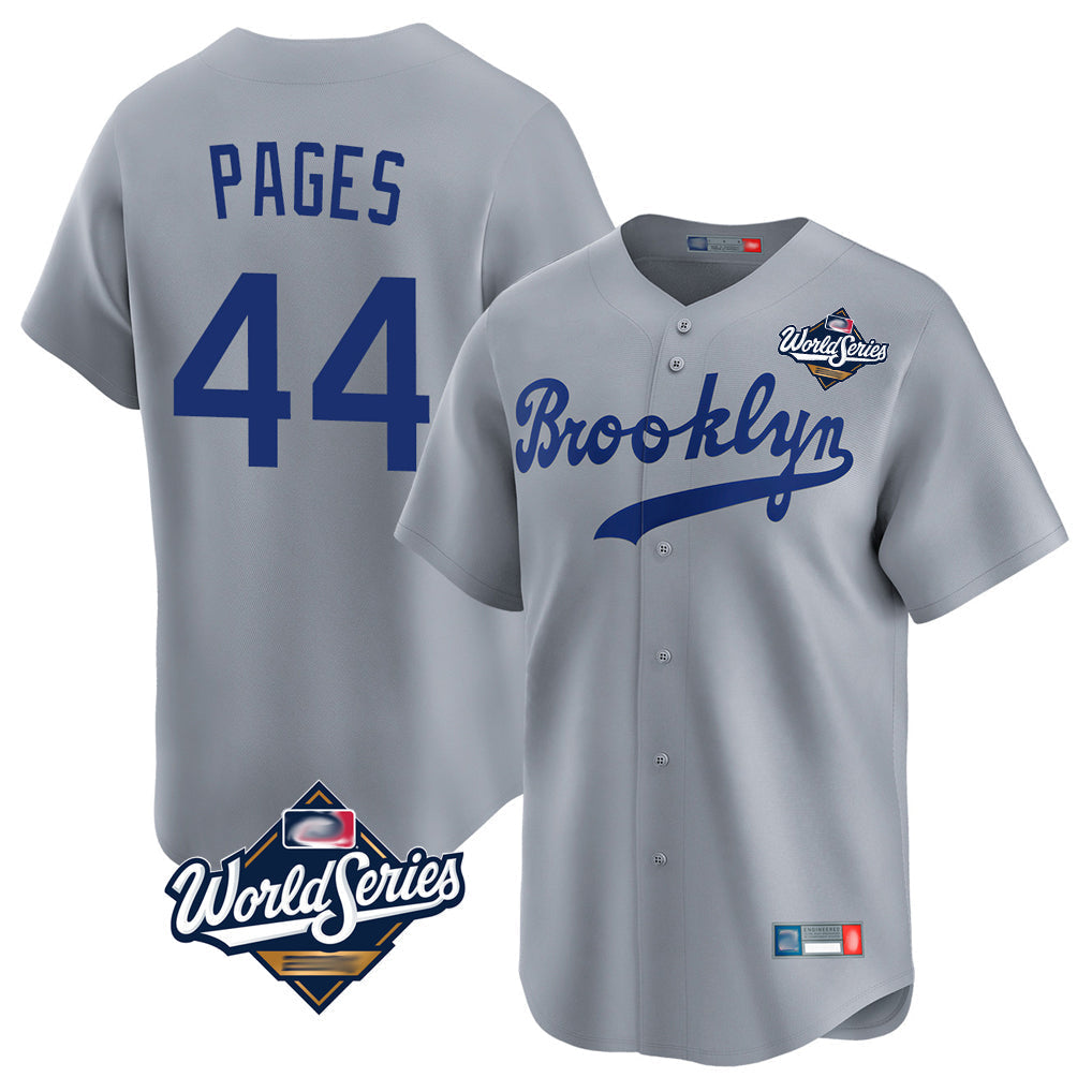 Ldoa LA.Dodgers #44 Andy Pages Player Gray World Series Game Limited Home Stitched Jerseys