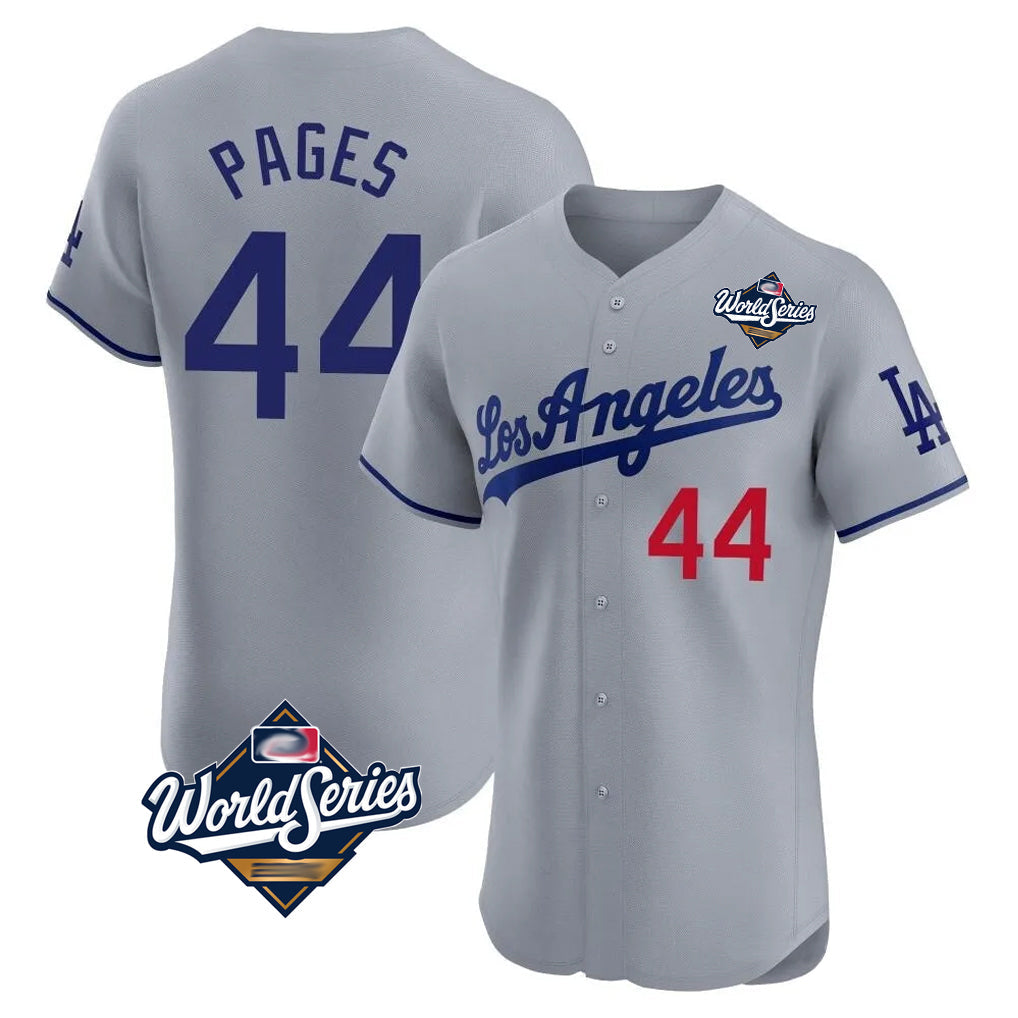 Ldoa LA.Dodgers #44 Andy Pages Player Gray World Series Limited Elite Home Stitched Jerseys